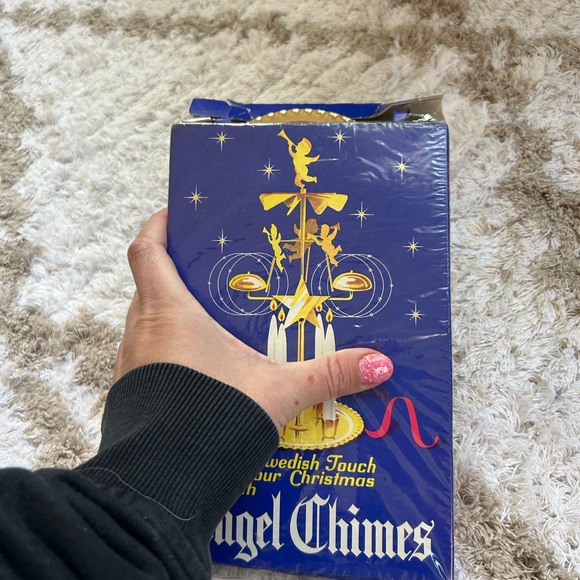 New in box Vintage Swedish Angel Party Chimes Christmas Decor Kitschy Gold MCM - Picture 10 of 12